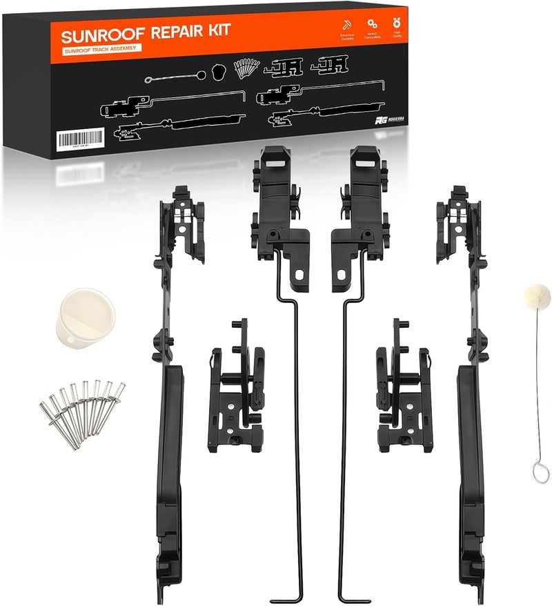 Rogierra Sunroof Repair Kit Sunroof Track Assembly Compatible with Ford F150 F250 F350 F450 Expedition Lincoln Navigator Mark LT, Replaces 02ESR1201ABK - Image 1